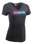 Ladies V Neck T - Grey