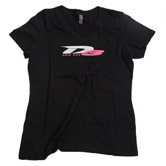 Ladies V Neck T - Black