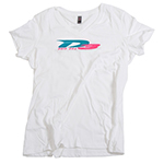 Ladies V Neck T - White